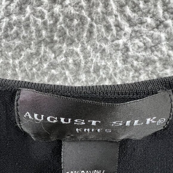 August Silk Knits Womens Top Small Black Embellished‎ Sleeveless Pullover Shirt - Picture 4 of 8
